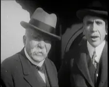 Former French Prime Minister Georges Clemenceau on the Observation Car of a Train in the..., 1922. Creator: British Pathe Ltd