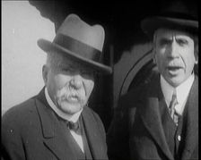 Former French Prime Minister Georges Clemenceau on the Observation Car of a Train in the..., 1922. Creator: British Pathe Ltd