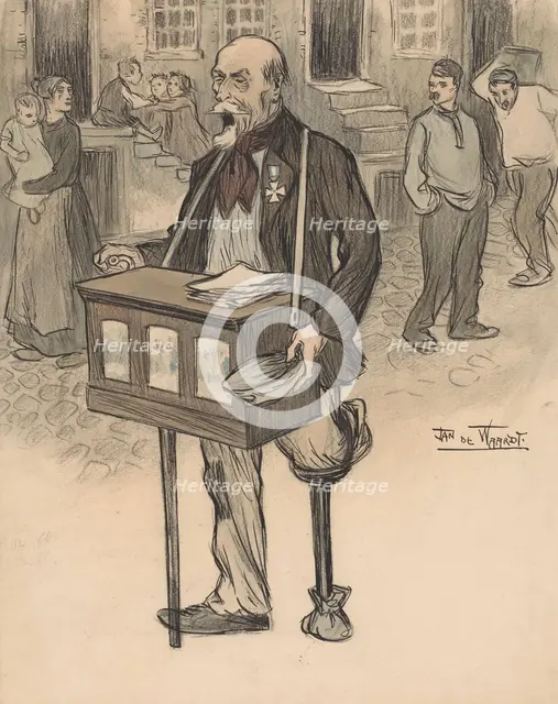 Former general as a street musician, 1895-1899. Creator: Jan de Waardt.