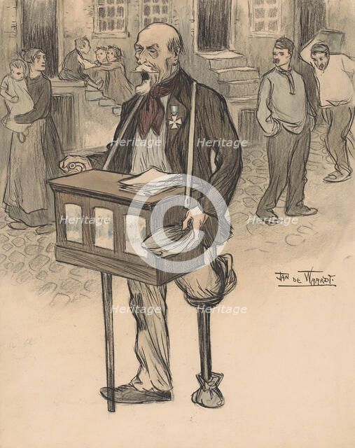 Former general as a street musician, 1895-1899. Creator: Jan de Waardt.