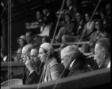Former King Alphonso of Spain and His Wife, Victoria Eugenie of Battenberg Watching Tennis, 1930s. Creator: British Pathe Ltd