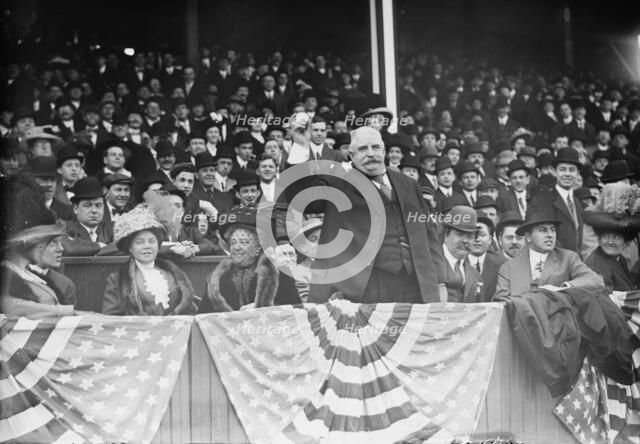 Former Police Chief Devery opening American League Park, 1910. Creator: Bain News Service.