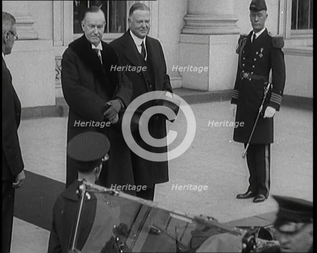 Former President Calvin Coolidge and President Herbert C Hoover at the Inauguration of..., 1929. Creator: British Pathe Ltd.