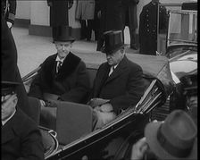 Former President Calvin Coolidge and President Herbert C Hoover Sitting in a Car at the..., 1929. Creator: British Pathe Ltd