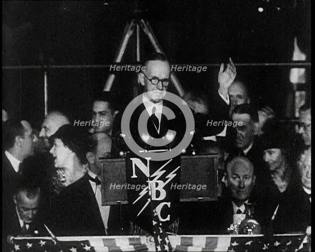 Former President Calvin Coolidge Addressing the Crowd at the Republican Congress in Chicago, 1932. Creator: British Pathe Ltd.