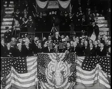 Former President Calvin Coolidge Addressing the Crowd at the Republican Congress in Chicago, 1932. Creator: British Pathe Ltd