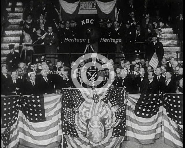 Former President Calvin Coolidge Addressing the Crowd at the Republican Congress in Chicago, 1932. Creator: British Pathe Ltd.