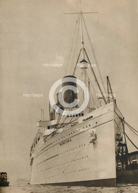 'Former Queen of the Ocean, R,M.S. Mauretania of the Cunard White Star Line', 1936. Artist: Unknown.