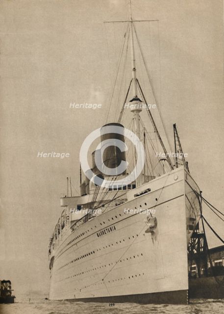 'Former Queen of the Ocean, R,M.S. Mauretania of the Cunard White Star Line', 1936. Artist: Unknown.