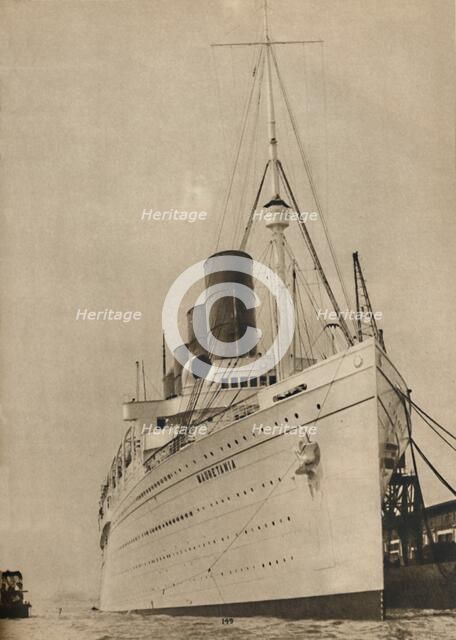 'Former Queen of the Ocean, R,M.S. Mauretania of the Cunard White Star Line', 1936. Artist: Unknown.