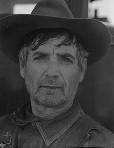 Former tenant farmer from Texas now working in California as a pea picker, Nipomo, California, 1937. Creator: Dorothea Lange