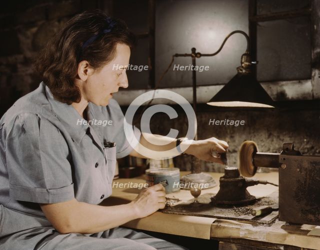 Formerly a sculptress and designer of tiles, Dorothy Cole converted..., Glenview, Ill., 1942. Creator: Howard Hollem.