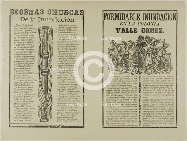 Formidable inundación en la colonia Valle Gomez (The Formidable Flood in the Valle Gomez..., n.d. Creator: José Guadalupe Posada.