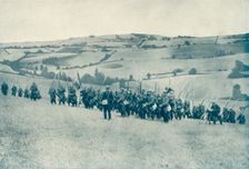 Forward with the Tricolour: French Infantry advance to Meet the Enemy 1916. Creator: Unknown
