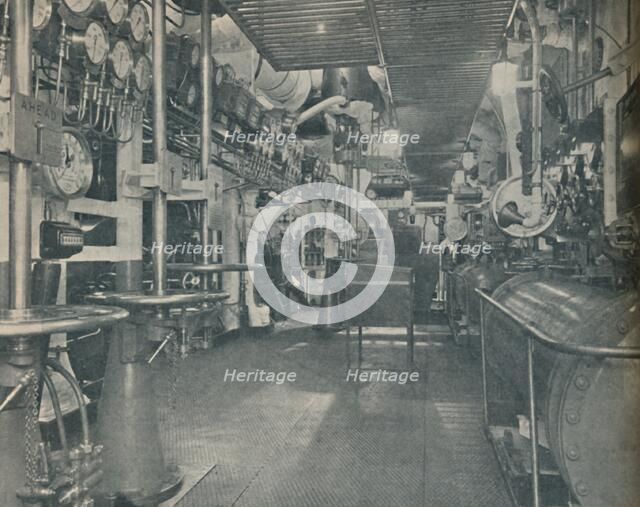 ' Forward Engine-Room of the Empress of Britain, with control platform', 1936. Artist: Unknown.
