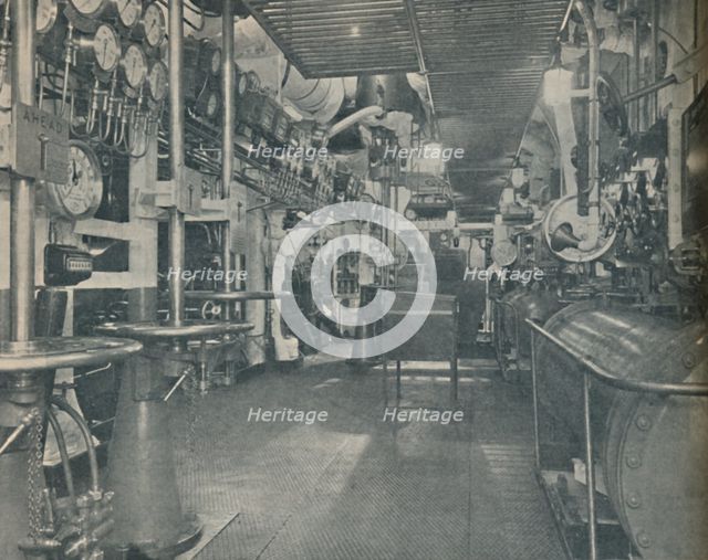 ' Forward Engine-Room of the Empress of Britain, with control platform', 1936. Artist: Unknown.