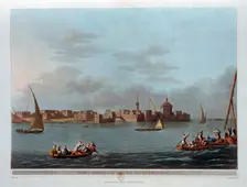 Fort and Harbour of Aboukir, Ancient Canopus Egypt, 1801. Artist: Thomas Milton