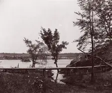 Fort Darling. Masked Battery and Obstruction in James River, ca. 1865. Creator: William Frank Browne