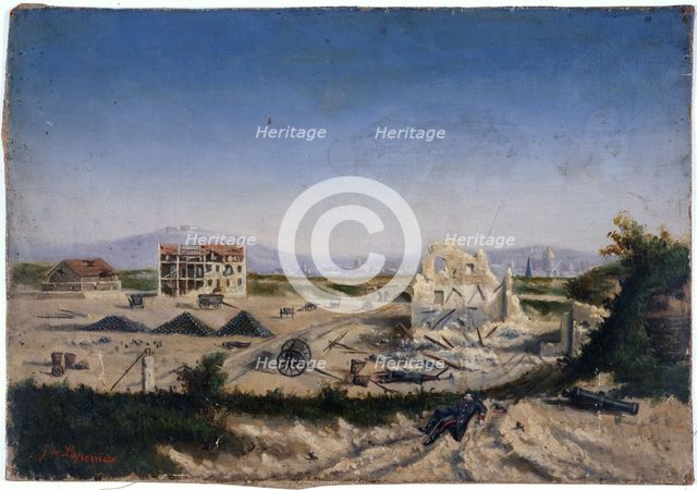 Fort de Vanves, during the war of 1870. Creator: Gaston de Laperriere.
