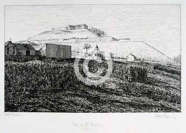Fort du Mont Valerien, Siege of Paris, 1870-1871. Artist: Paul Roux