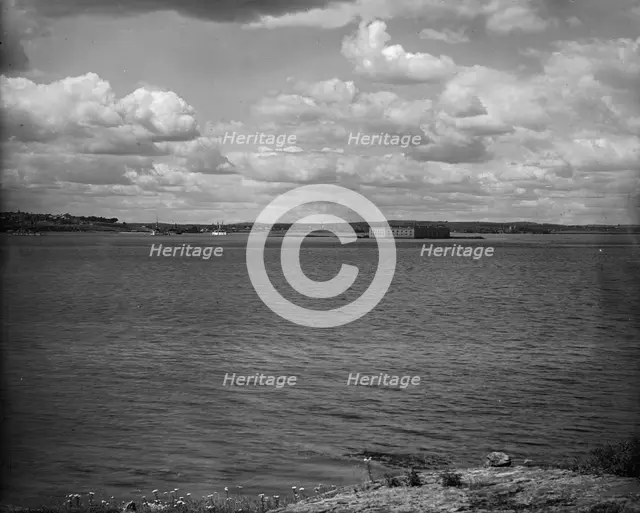 Fort Gorges in harbor, Portland, Me., c1900. Creator: Unknown.