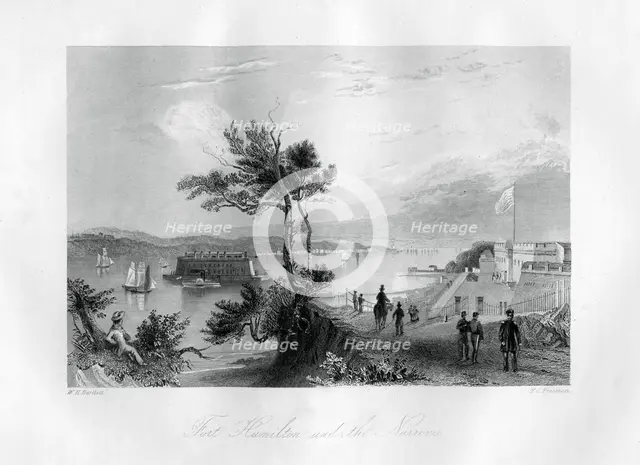 'Fort Hamilton and the Narrows', New York, 1855.Artist: F O Freeman