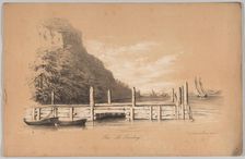 Fort Lee Landing, in: The New York Drawing Book, Containing a Series of Original Designs a..., 1847. Creator: Frances Flora Bond Palmer