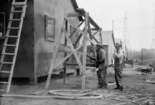 Fort McHenry, Cement Gun Used in Building Camp, 1917. Creator: Harris & Ewing