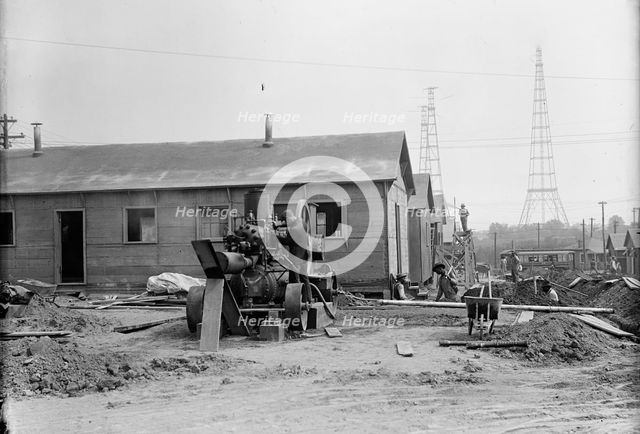 Fort McHenry, Cement Gun Used in Building Camp, 1917. Creator: Harris & Ewing.