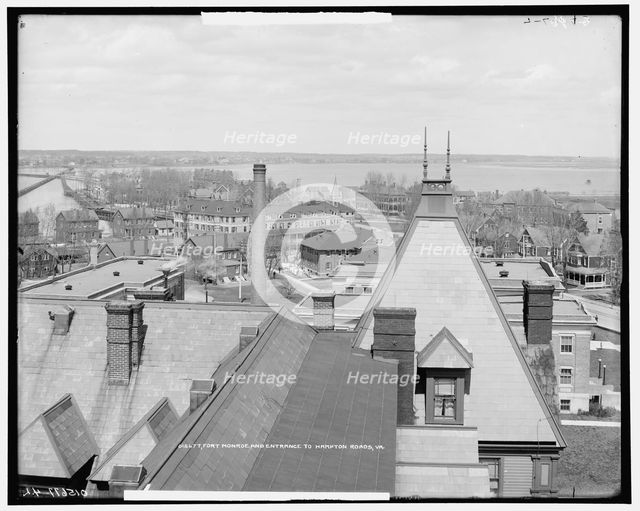 Fort Monroe and entrance to Hampton Roads, Va., between 1900 and 1915. Creator: Unknown.