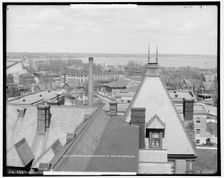 Fort Monroe and entrance to Hampton Roads, Va., between 1900 and 1915. Creator: Unknown