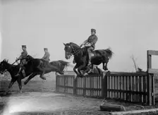 Fort Myer - 2nd Lt. William H. Shepherd, U.S.A., 3rd Field Art. Hurdling, 1911. Creator: Harris & Ewing