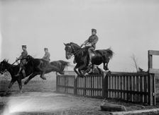 Fort Myer - 2nd Lt. William H. Shepherd, U.S.A., 3rd Field Art. Hurdling, 1911. Creator: Harris & Ewing