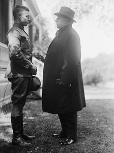 Fort Myer Officers Training Camp - Charles P. Taft at Camp with Father, Ex-President Taft, 1917. Creator: Harris & Ewing