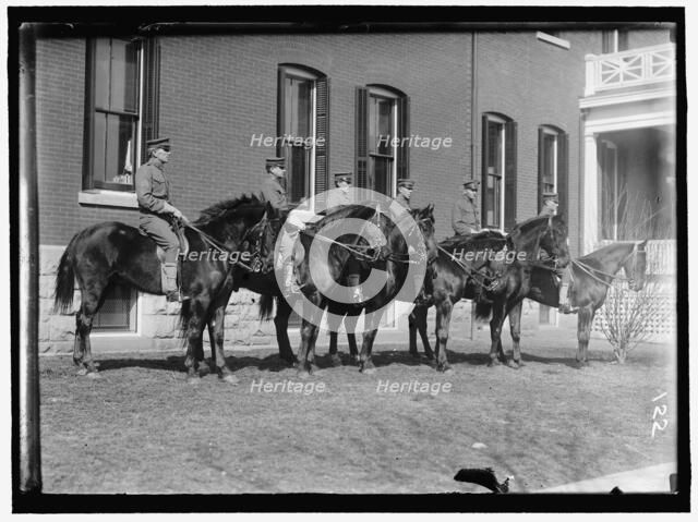 Fort Myer, unidentified group of officers on horseback, between 1909 and 1914. Creator: Harris & Ewing.