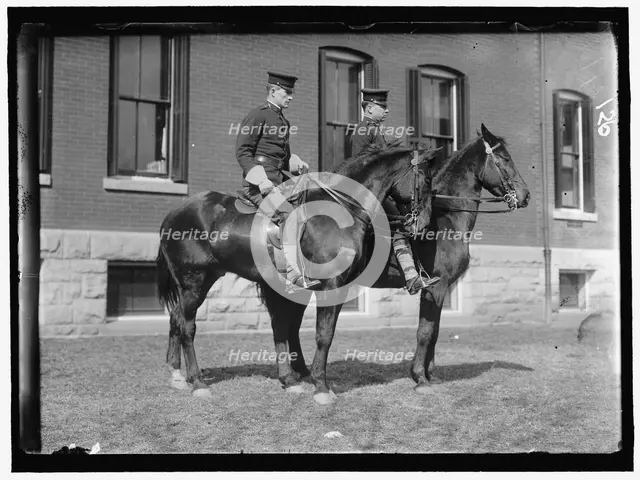 Fort Myer, unidentified group of officers on horseback, between 1909 and 1914. Creator: Harris & Ewing.