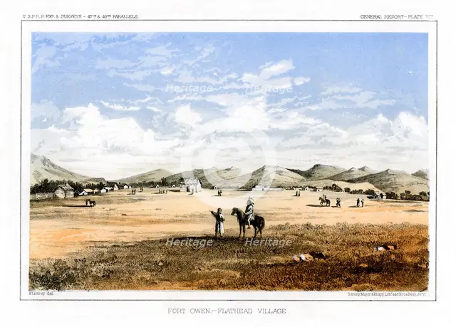 Fort Owen, Flathead Village, USA, 1856. Artist: John Mix Stanley