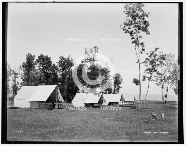 Fort Sheridan, camp ground by the lake, between 1880 and 1899. Creator: Unknown.