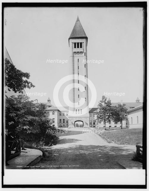 Fort Sheridan, Ill., tower above general quarters, c1898. Creator: Unknown.
