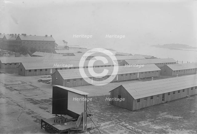 Fort Slocum, Shacks built for draft men, 1917. Creator: Bain News Service.