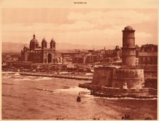 Fort St. Jean and Cathedral, Marseille 1930. Creator: Unknown