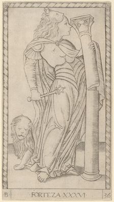 Forteza (Fortitude), c. 1465. Creator: Master of the E-Series Tarocchi