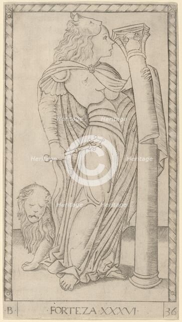 Forteza (Fortitude), c. 1465. Creator: Master of the E-Series Tarocchi.