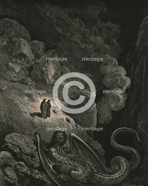 'Forthwith that image vile of fraud appear'd'', c1890.  Creator: Gustave Doré.