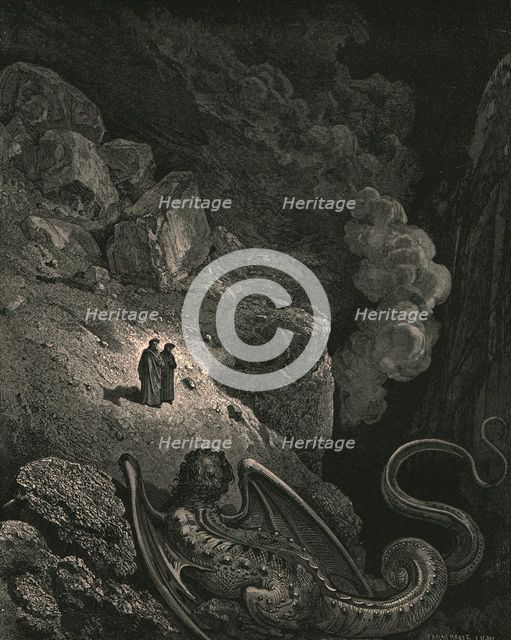 'Forthwith that image vile of fraud appear'd'', c1890.  Creator: Gustave Doré.