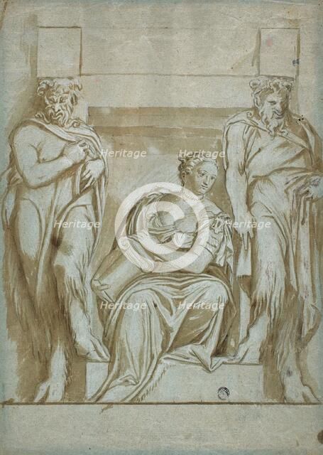 Fortitude (or Strength) Flanked by Two Satyrs, n.d. Creator: Paolo Veronese.