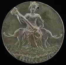 Fortitude Holding a Broken Column [reverse], 1446. Creator: Matteo di Andrea de Pasti