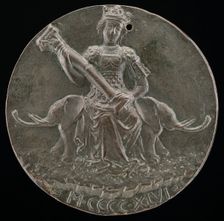 Fortitude Holding a Broken Column [reverse], 1446. Creator: Matteo di Andrea de Pasti