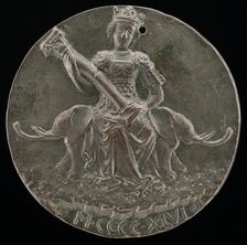 Fortitude Holding a Broken Column [reverse], 1446. Creator: Matteo di Andrea de Pasti