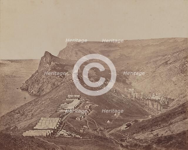 Fortification above Balaclava Harbor, 1855-1856. Creator: James Robertson.